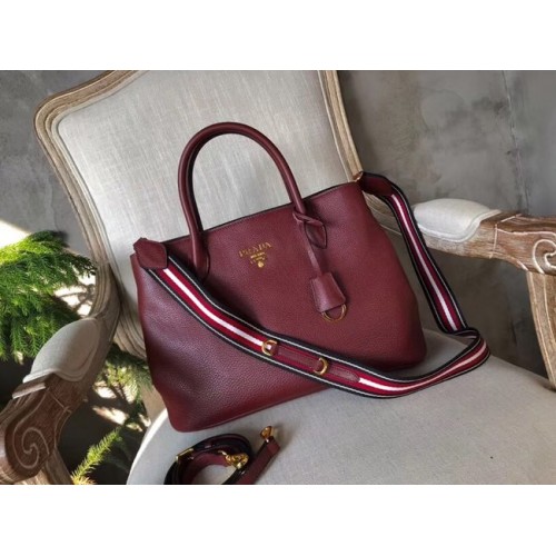 Prada Sac en cuir de veau BN1579 Bordeaux