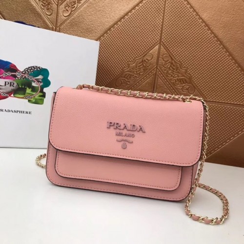 Prada Sac à bandoulière en cuir de veau 3011 rose