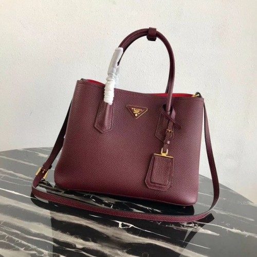 Sac en peau de cerf Prada 1BG008 Bordeaux
