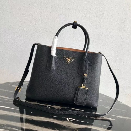 Prada Sac en peau de cerf 1BG008 noir&brun