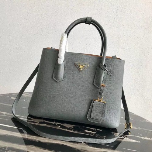 Sac en peau de cerf Prada 1BG008 gris