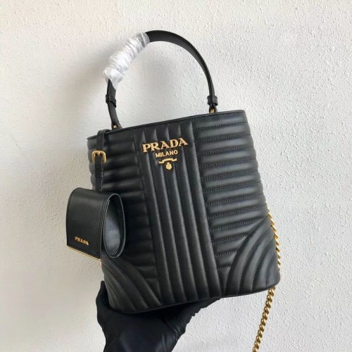 Prada Double Saffiano Sac En Cuir De Veau Original 1BA212 Noir