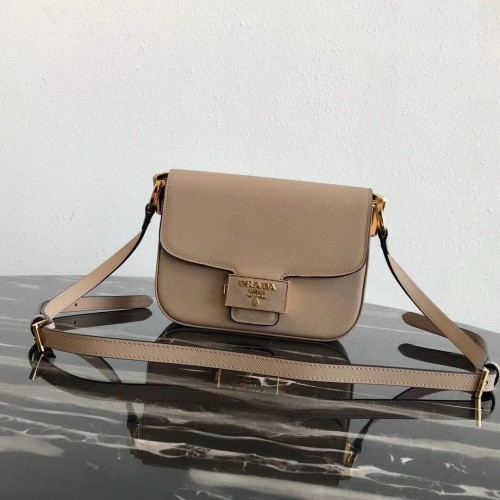 Prada Embleme Saffiano sac en cuir 1BD217 abricot