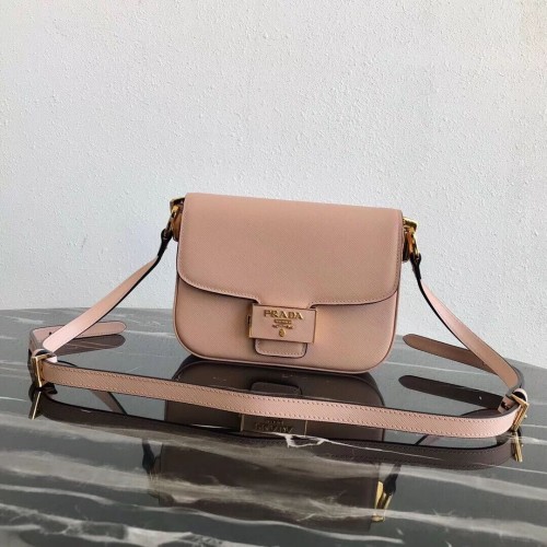 Prada Emblème sac en cuir Saffiano 1BD217 rose