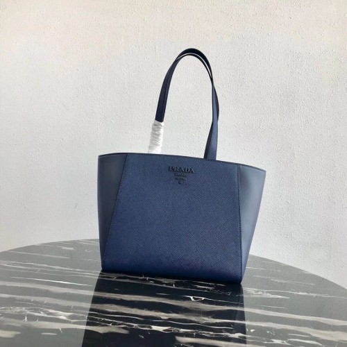 Prada Emblème Saffiano sac en cuir 1BG288 bleu