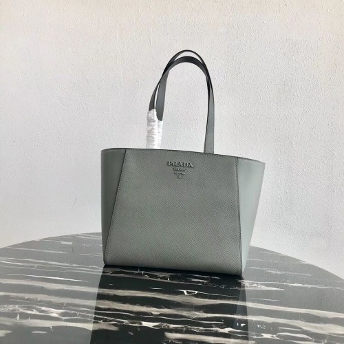 Prada Emblème Saffiano sac en cuir 1BG288 gris