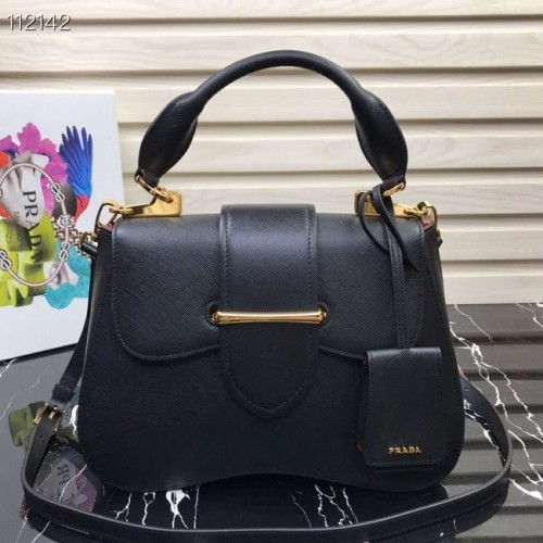 Prada Emblème Saffiano sac en cuir 1BN005 noir
