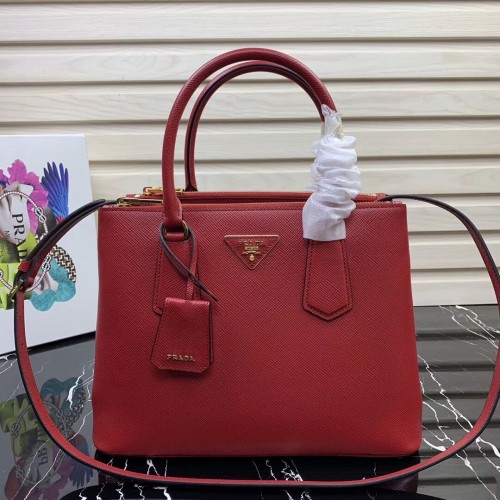 Prada Galleria Sac en cuir Saffiano 1BA232 Rouge