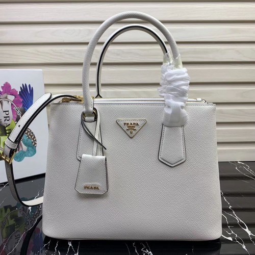Prada Galleria Sac en cuir Saffiano 1BA232 Blanc