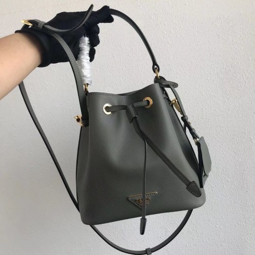 Prada Galleria Sac En Cuir Saffiano 1BE032 Gris