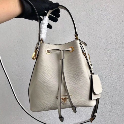 Prada Galleria Sac en cuir Saffiano 1BE032 Blanc