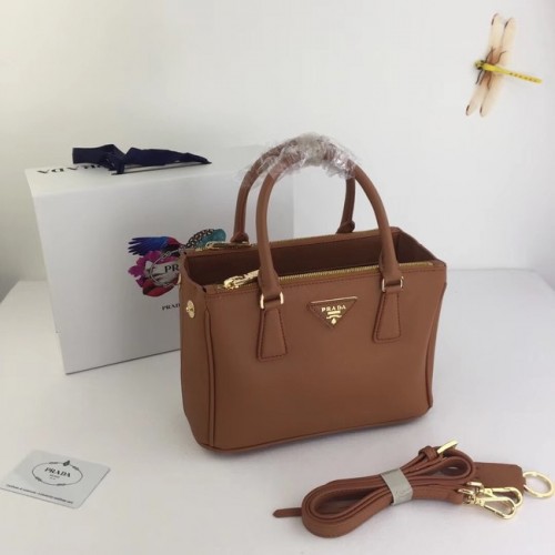 Prada Galleria petit sac en cuir Saffiano BN2316 marron