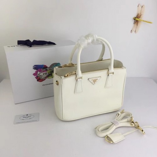 Prada Galleria petit sac en cuir Saffiano BN2316 blanc