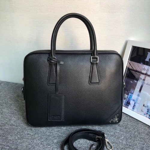 Porte-documents en cuir Prada 2VE368 noir