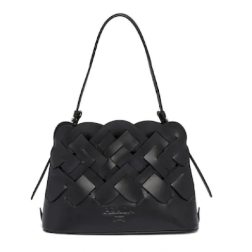 Prada cuir Prada Tress sac à main 1BA290 noir