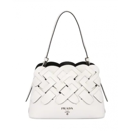 Prada cuir Prada Tress sac à main 1BA290 blanc