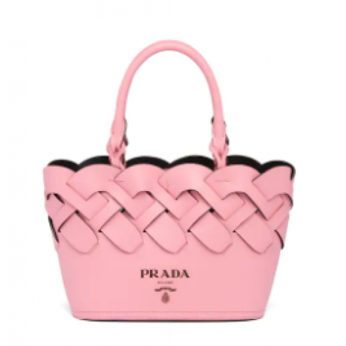 Prada cuir Tress fourre-tout 1BG318 rose