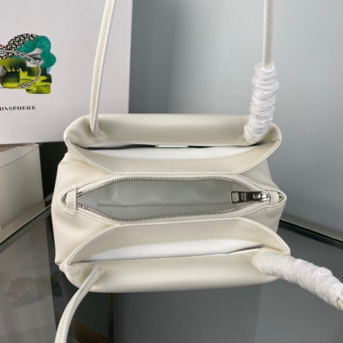 Prada Sac triangle en cuir 1BA368 blanc