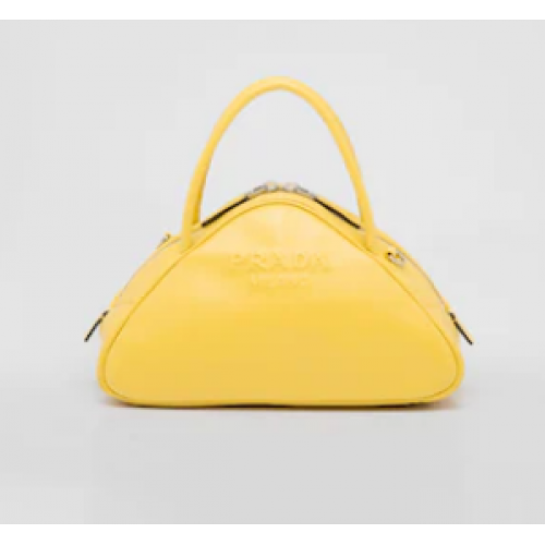 Prada Sac triangle en cuir 1BB082 jaune