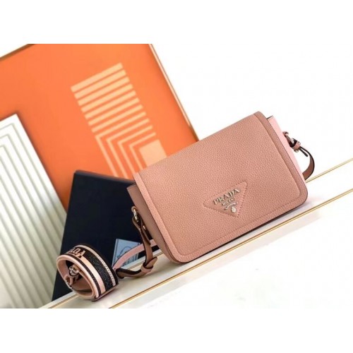 Prada Sac en cuir avec bandoulière 1DB443 rose