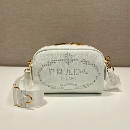 Prada Sac en cuir avec bandoulière 1DH781 blanc