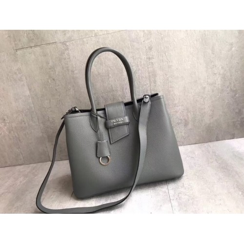 Prada Sac à main en cuir 1BG148 gris