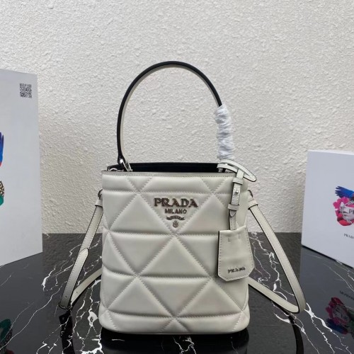 Prada Cuir Nappa Prada Spectrum Tote 1BG319 blanc