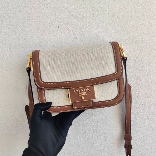 Prada Sac à bandoulière en cuir nappa 1AD257 marron