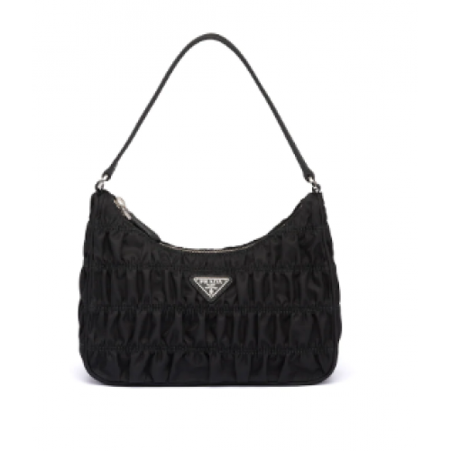 Prada Mini sac en nylon et cuir Saffiano 1NE204 noir