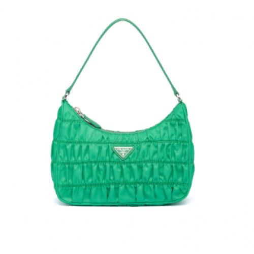 Prada Mini sac en nylon et cuir Saffiano 1NE204 vert