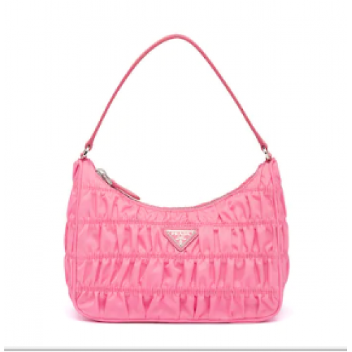 Prada Mini sac en nylon et cuir Saffiano 1NE204 rose