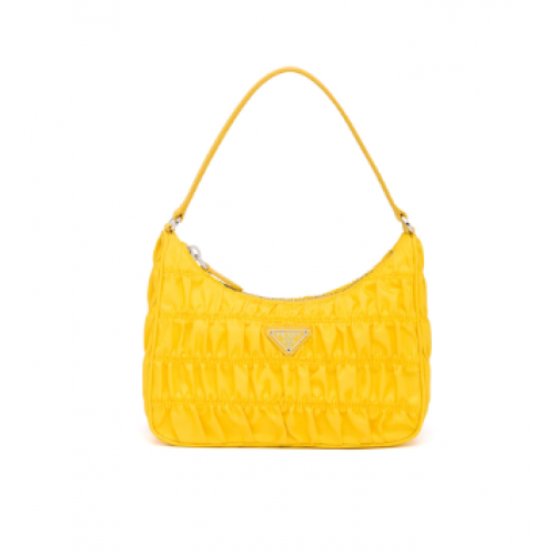 Prada Mini sac en nylon et cuir Saffiano 1NE204 jaune