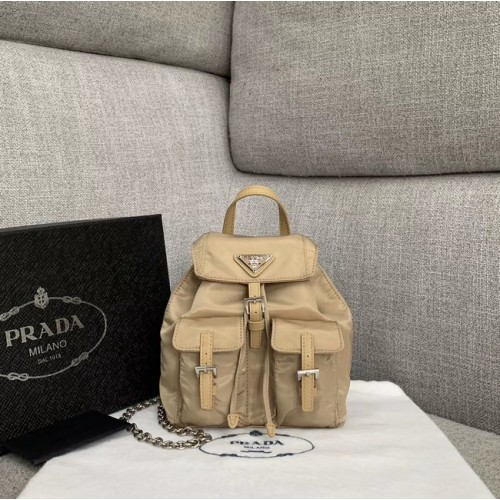 Prada Nylon mini sac à dos 1BH029 abricot