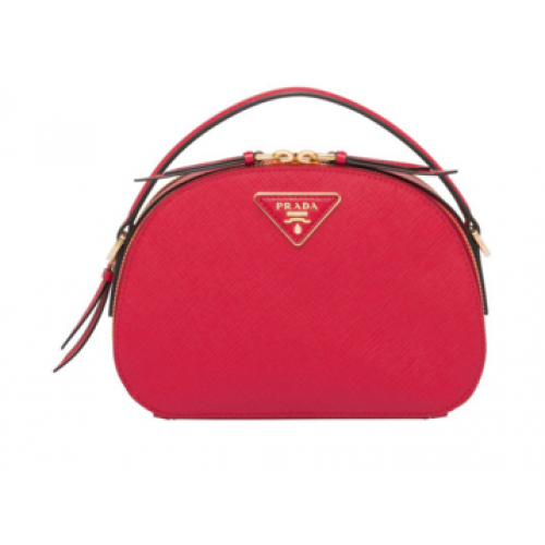 Prada Odette Saffiano sac en cuir 1BH123 rouge