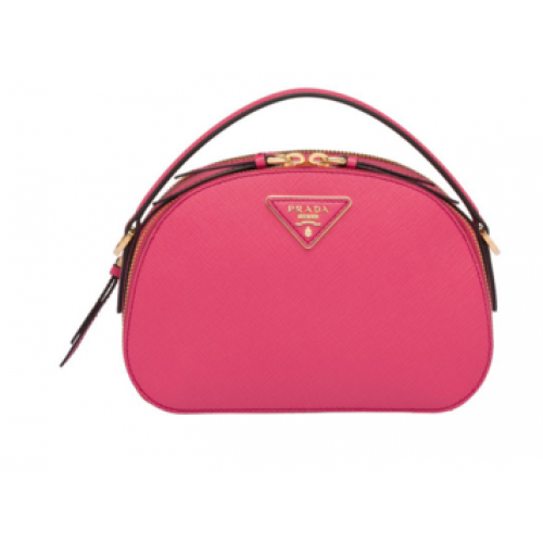 Prada Odette Sac en cuir Saffiano 1BH123 rose