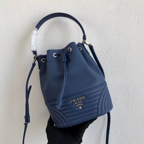 Prada Original Sac Seau En Cuir De Veau 1BH038 Bleu