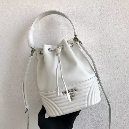 Prada Original Sac Seau En Cuir De Veau 1BH038 Blanc