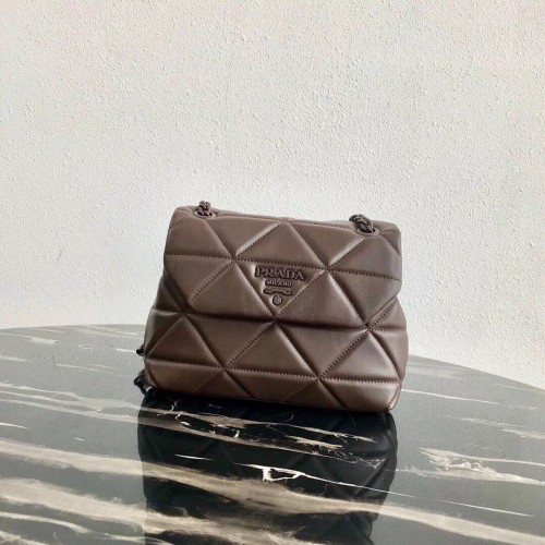 Petit sac à bandoulière Prada Spectrum 1BD233 Marron foncé