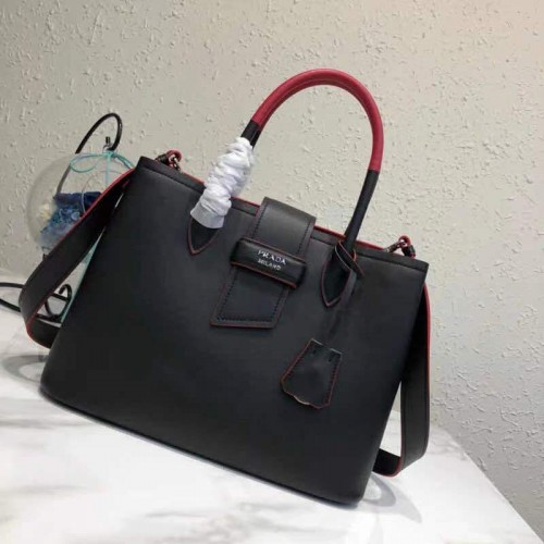 Sac Prada Original en cuir P13582 Noir Rouge