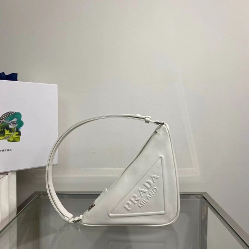 Prada Sac à main en cuir nappa rembourré 1BE003 blanc