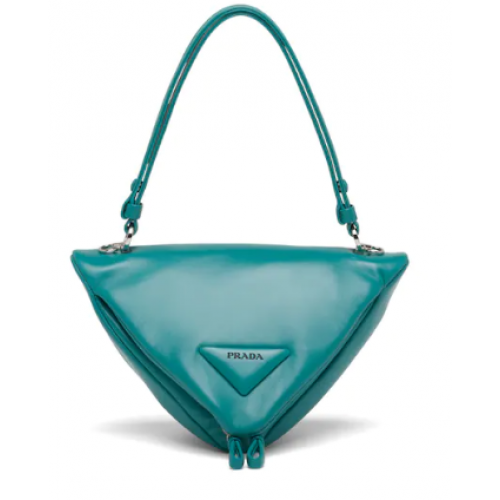 Prada Sac à main en cuir nappa rembourré 3BA315 bleu