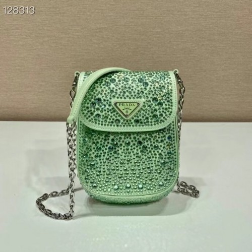 Prada Prada mini-sac en cristal 1BH185 vert