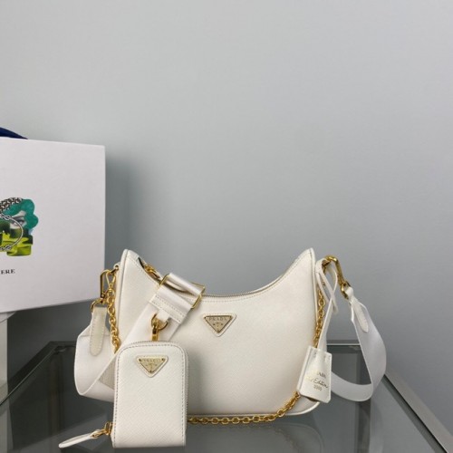 Prada Re-Edition 2005 Saffiano sac à bandoulière 1BH204 blanc