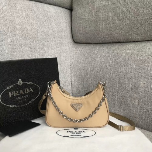 Prada Re-Edition 2005 mini sac à bandoulière en nylon 1BH203 abricot