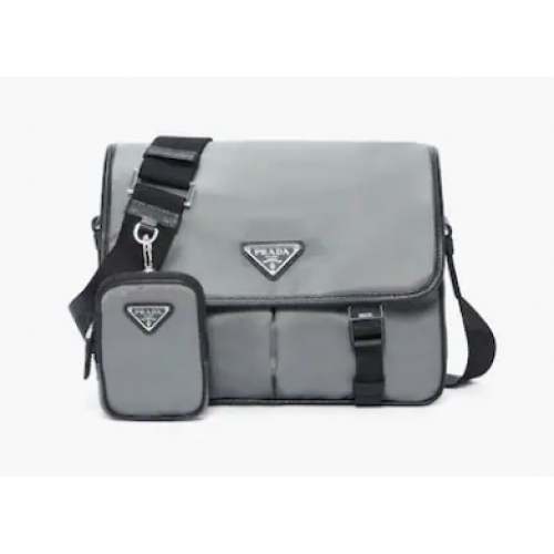 Prada Re-Nylon et sac à bandoulière en cuir Saffiano 2VD769 gris