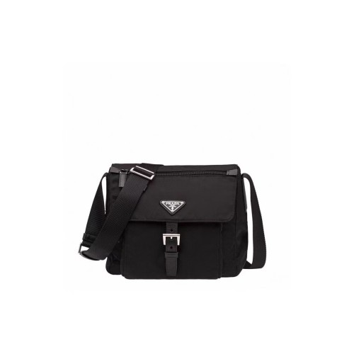 Prada Sac bandoulière en cuir Re-Nylon et Saffiano BD8994 noir
