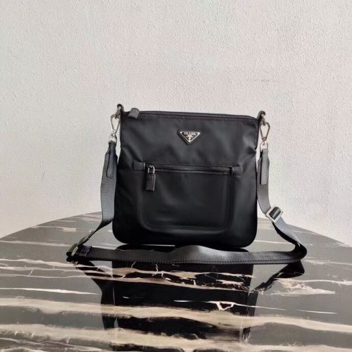 Prada Sac à bandoulière en cuir Re-Nylon et Saffiano VA0715 noir