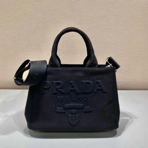 Sac fourre-tout en tissu Prada 1BA499 noir