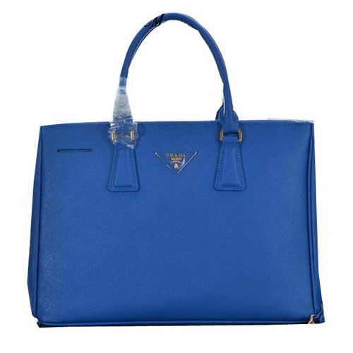 Prada Sac fourre-tout en cuir de veau Saffiano PBN2274 Bleu