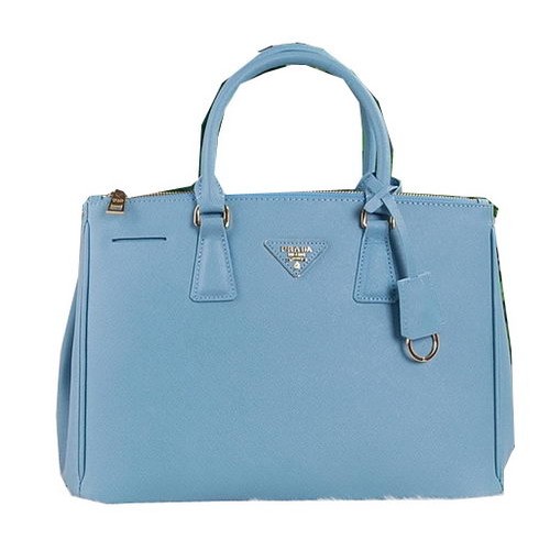 Prada Sac fourre-tout en cuir de veau Saffiano PBN2274 Bleu ciel